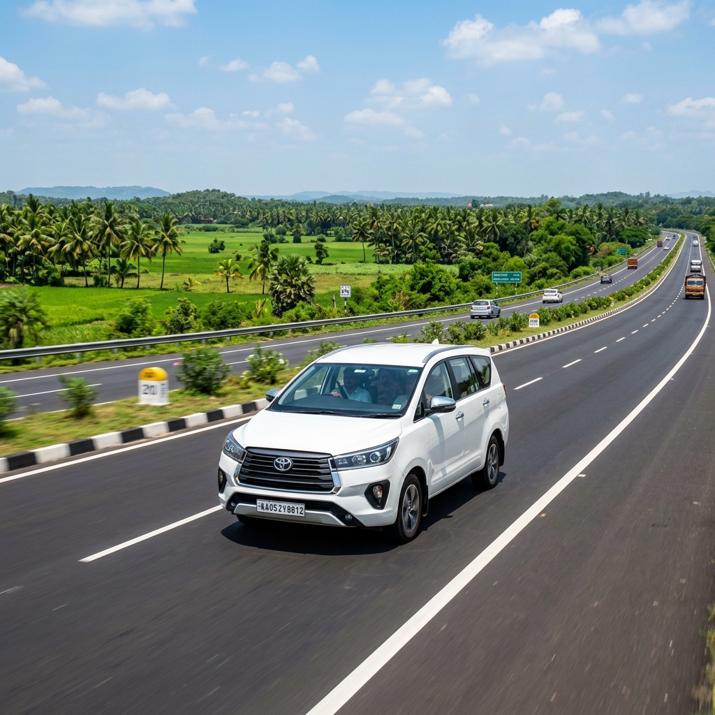 Scenic Chennai to Tirupati national highway drive in an AC SUV cab